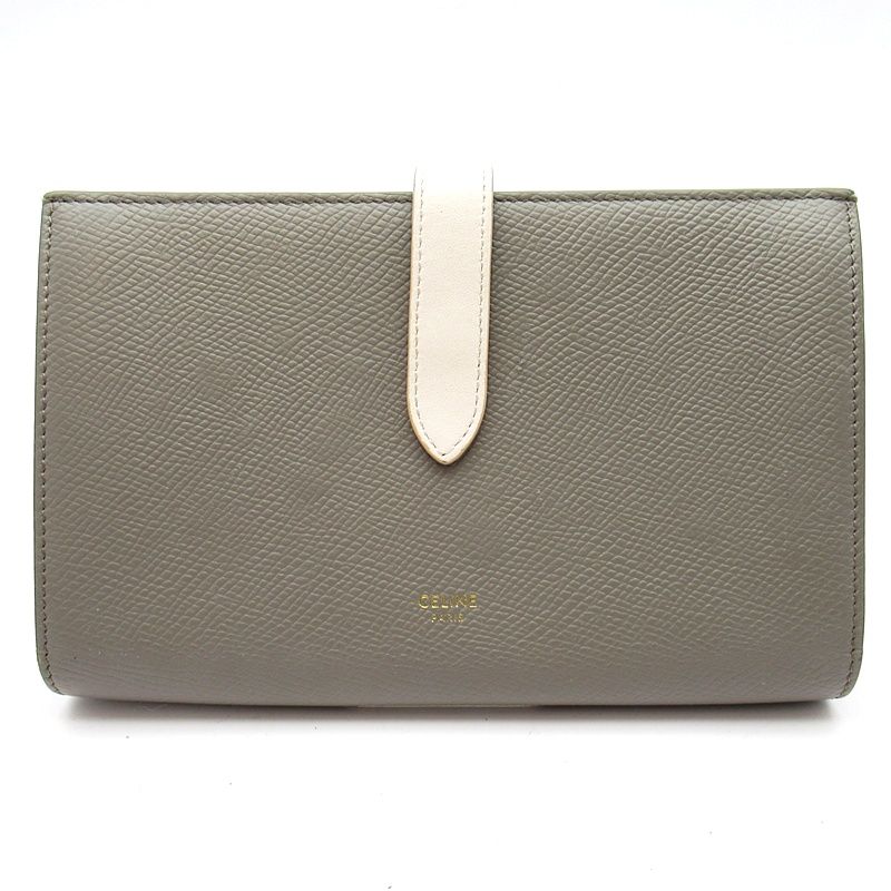Celine Large Strap Wallet Calfskin Gray