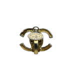 Chanel CC Logo Earrings Gold Color An1 OH — view 3