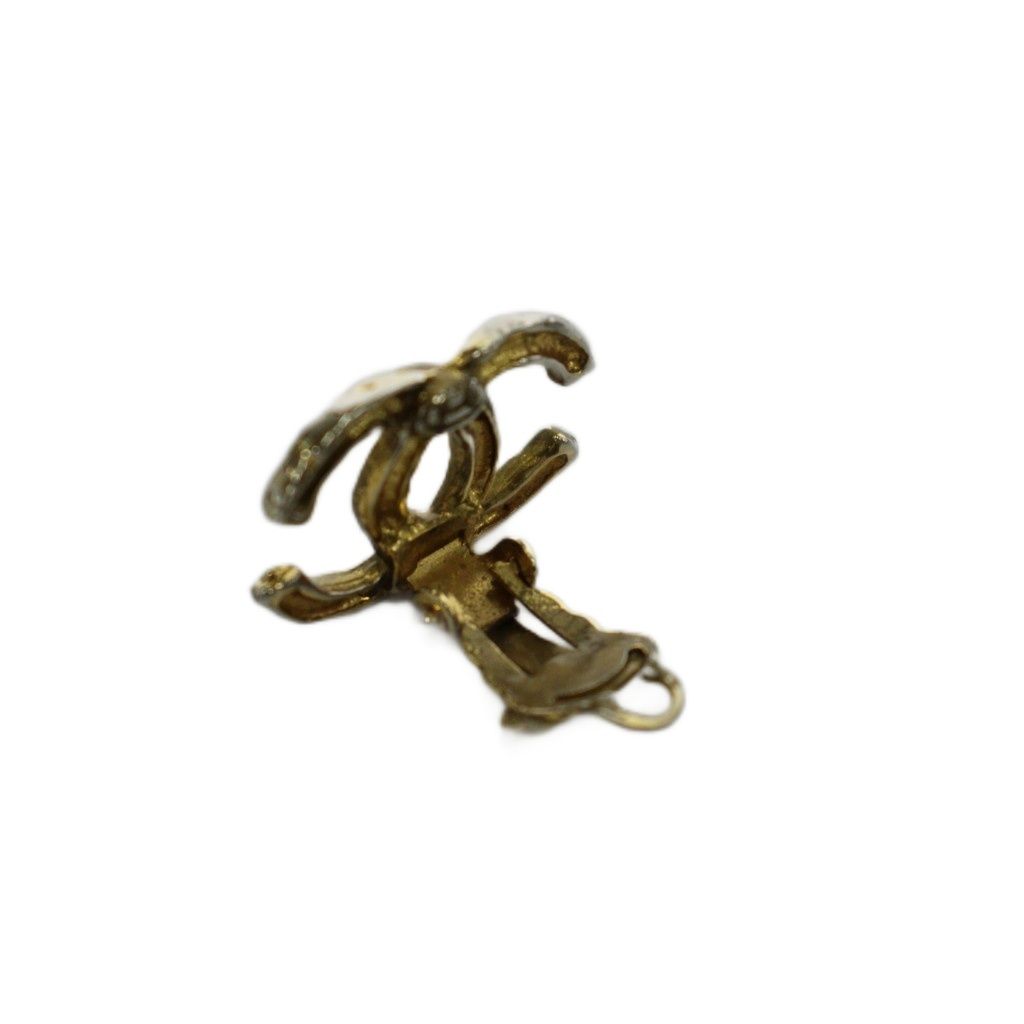 Chanel CC Logo Earrings Gold Color An1 OH — view 4