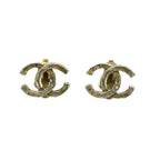 Chanel CC Logo Earrings Gold Color An1 OH