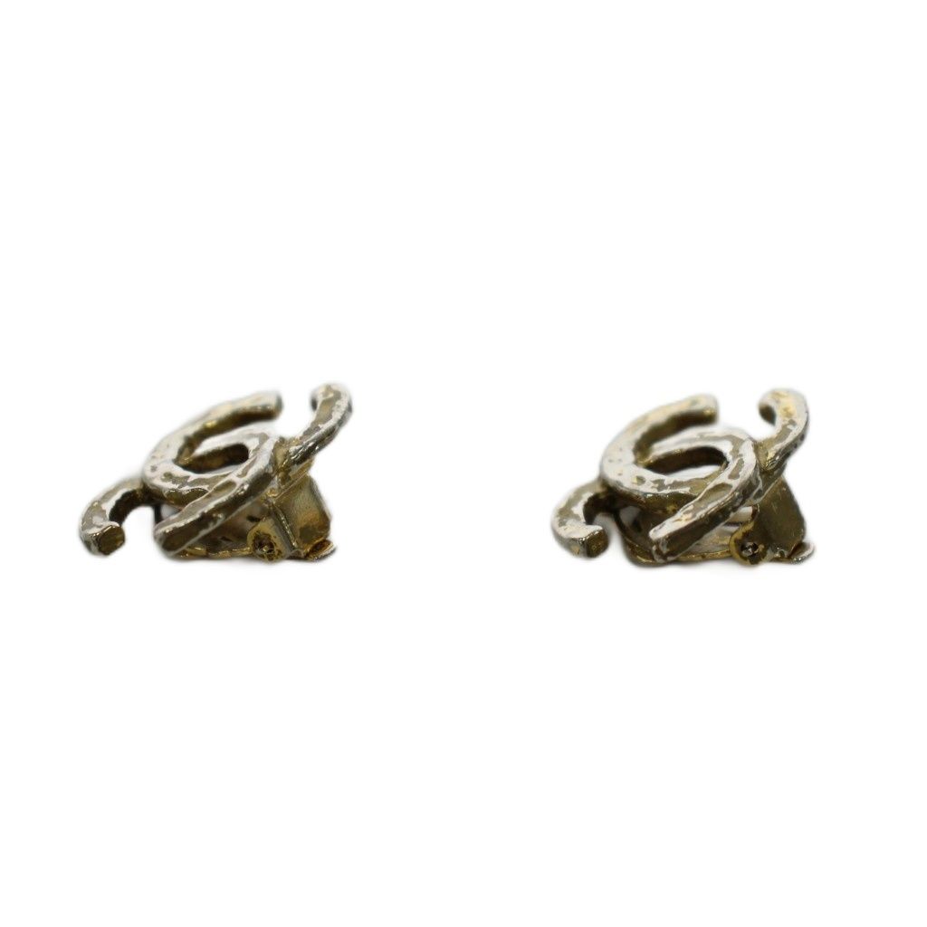 Chanel CC Logo Earrings Gold Color An1 OH — view 6