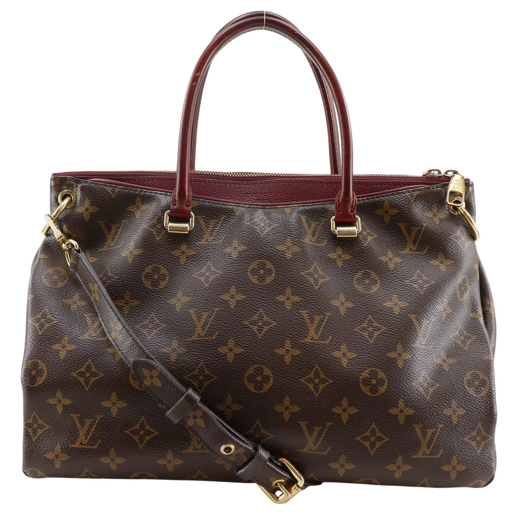 Louis Vuitton Pallas 2-Way Shoulder Monogram Canvas Brown Handbag