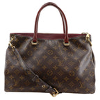 Louis Vuitton Pallas 2-Way Shoulder Monogram Canvas Brown Handbag