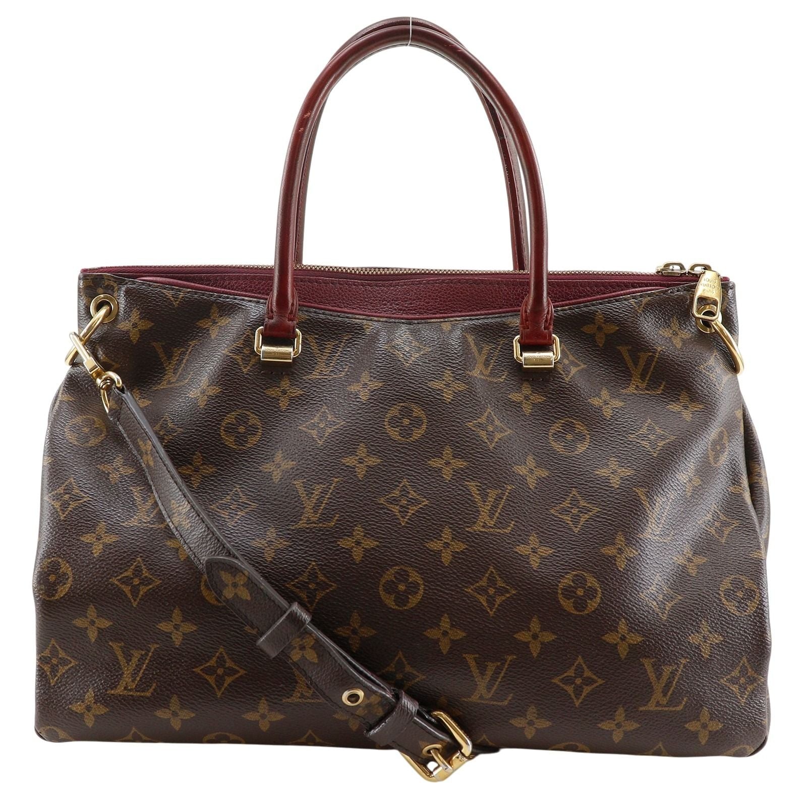 Louis Vuitton Pallas 2-Way Shoulder Monogram Canvas Brown Handbag