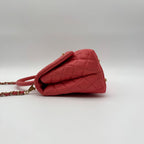 Chanel Shoulder Bag Coco Handle Quilted Turnlock Leather Pink CC Logo Gold — view 4