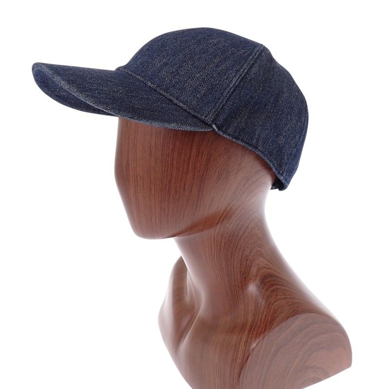 Prada Baseball M Cap Hat Denim Navy Triangle Logo — view 3