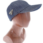 Prada Baseball M Cap Hat Denim Navy Triangle Logo — view 2