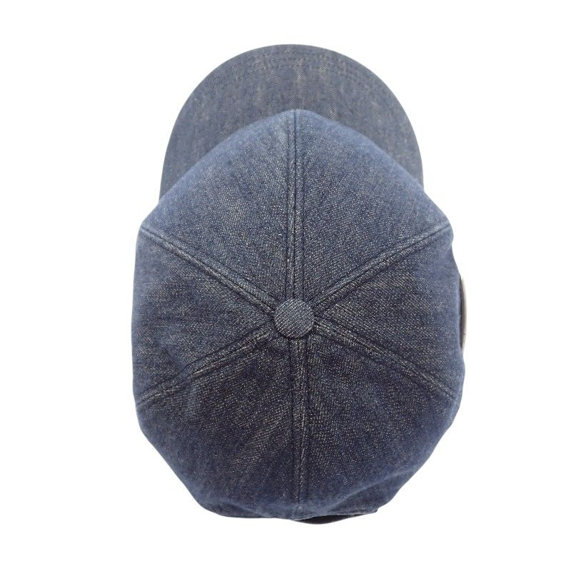 Prada Baseball M Cap Hat Denim Navy Triangle Logo — view 4