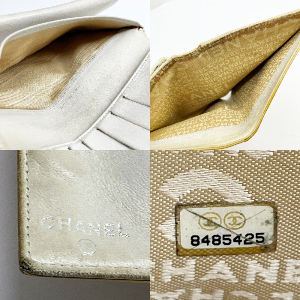 Chanel Kiss Lock Wallet Camellia Patent Box with Card and Beige — view 7