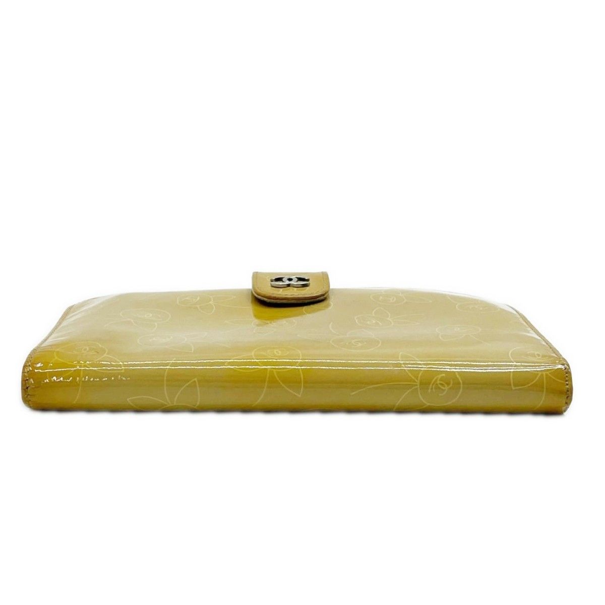 Chanel Kiss Lock Wallet Camellia Patent Box with Card and Beige — view 4