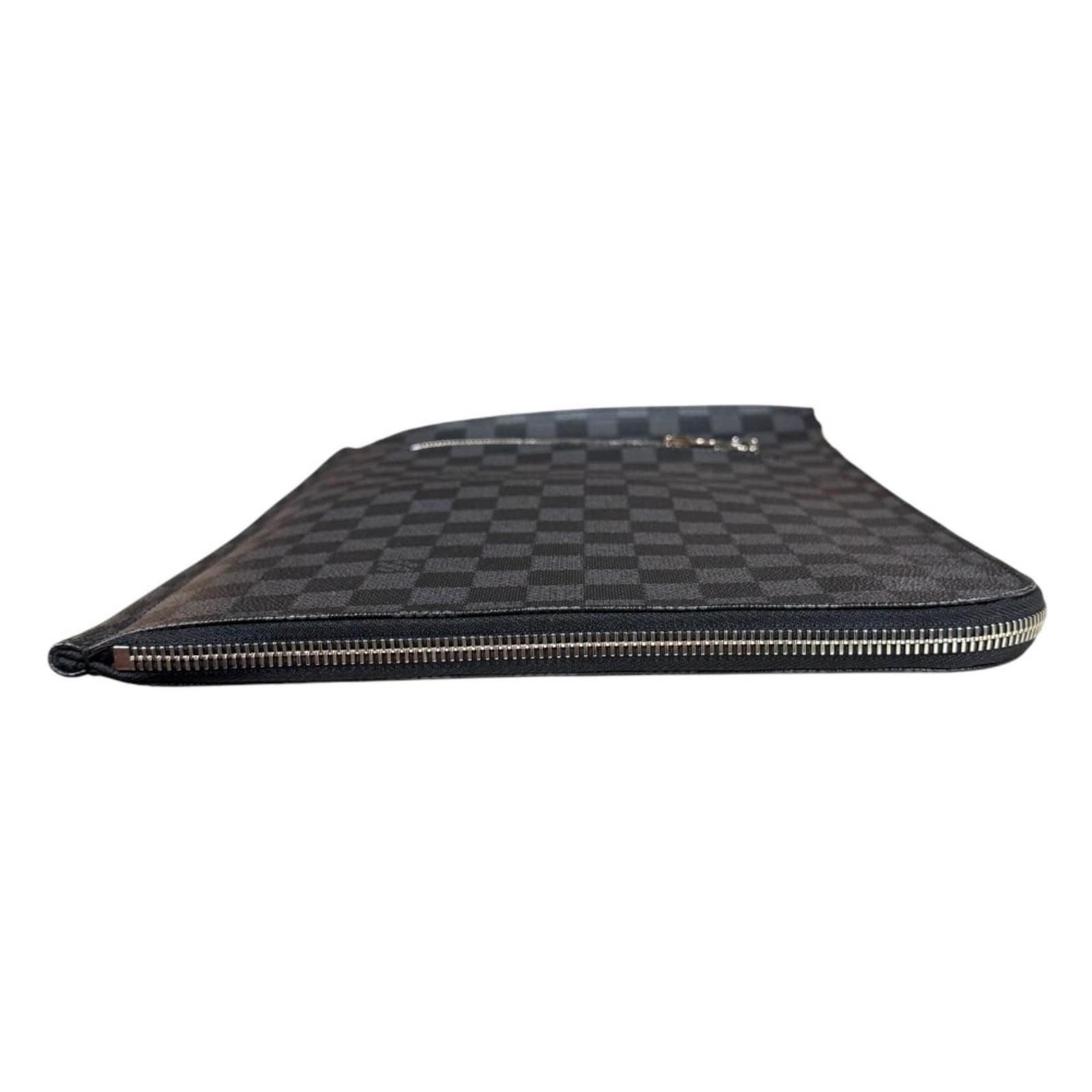 Louis Vuitton Poche Document Damier Graphite Second Bag Canvas Black — view 5