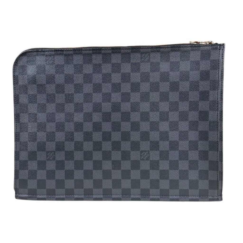 Louis Vuitton Poche Document Damier Graphite Second Bag Canvas Black — view 3