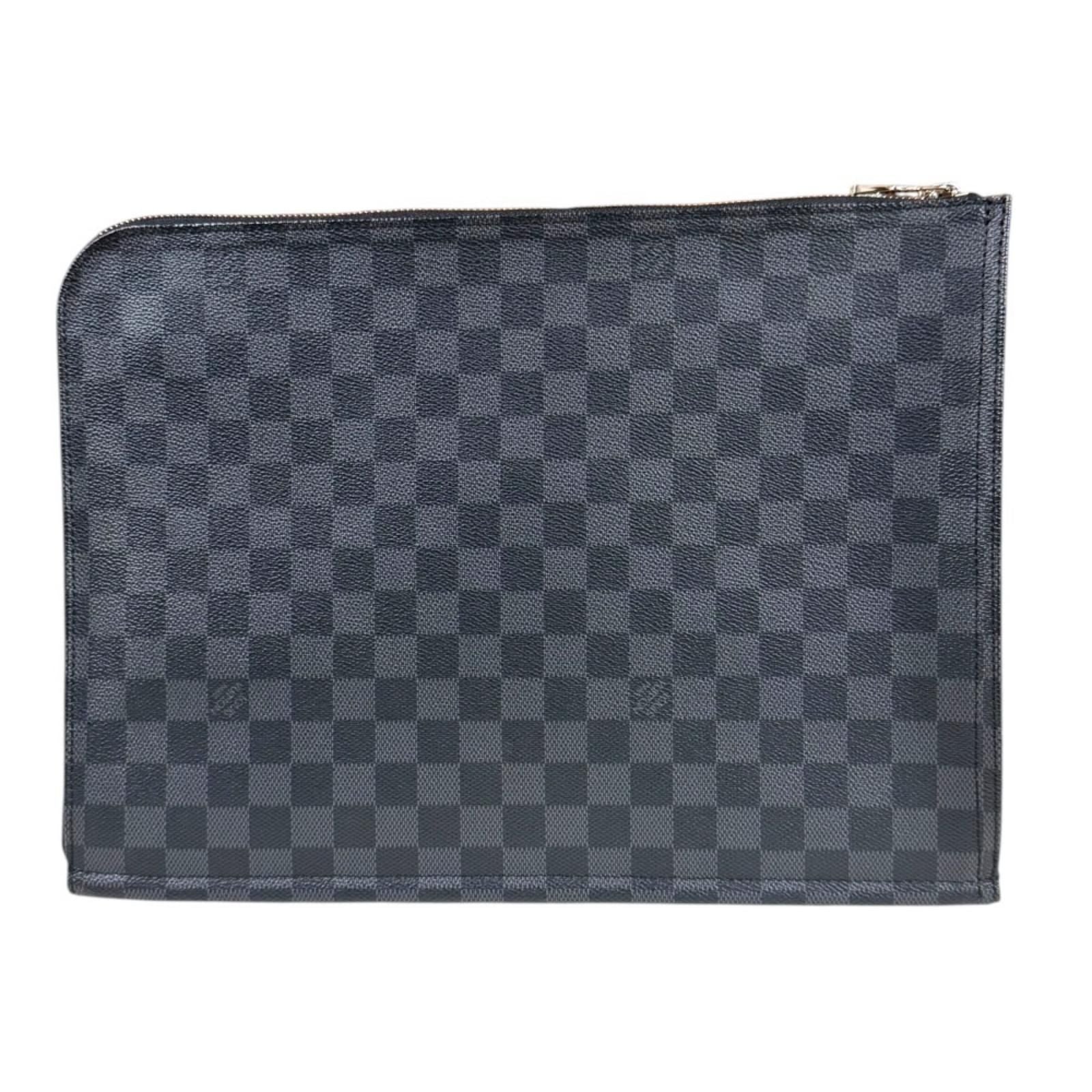 Louis Vuitton Poche Document Damier Graphite Second Bag Canvas Black — view 3