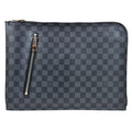 Louis Vuitton Poche Document Damier Graphite Second Bag Canvas Black