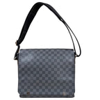 Louis Vuitton District MM NM Damier Graphite Shoulder Bag Canvas Black