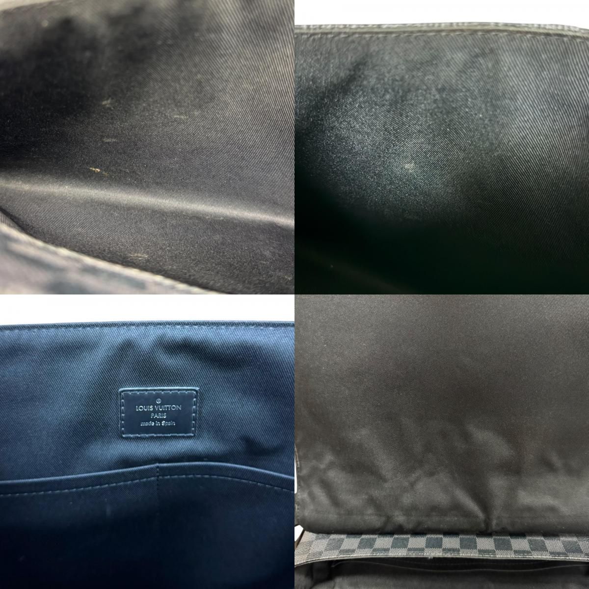 Louis Vuitton District MM NM Damier Graphite Shoulder Bag Canvas Black — view 9