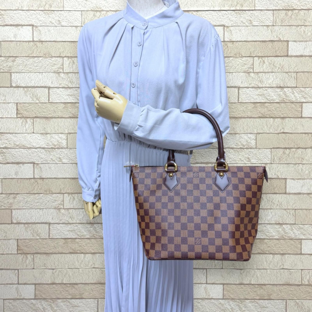 Louis Vuitton Saleya PM Damier Handbag Canvas Brown — view 2