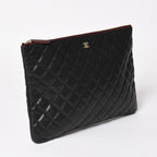 Chanel Classic Large Pouch CC Logo Caviar Leather Black — view 3