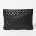 Chanel Classic Large Pouch CC Logo Caviar Leather Black