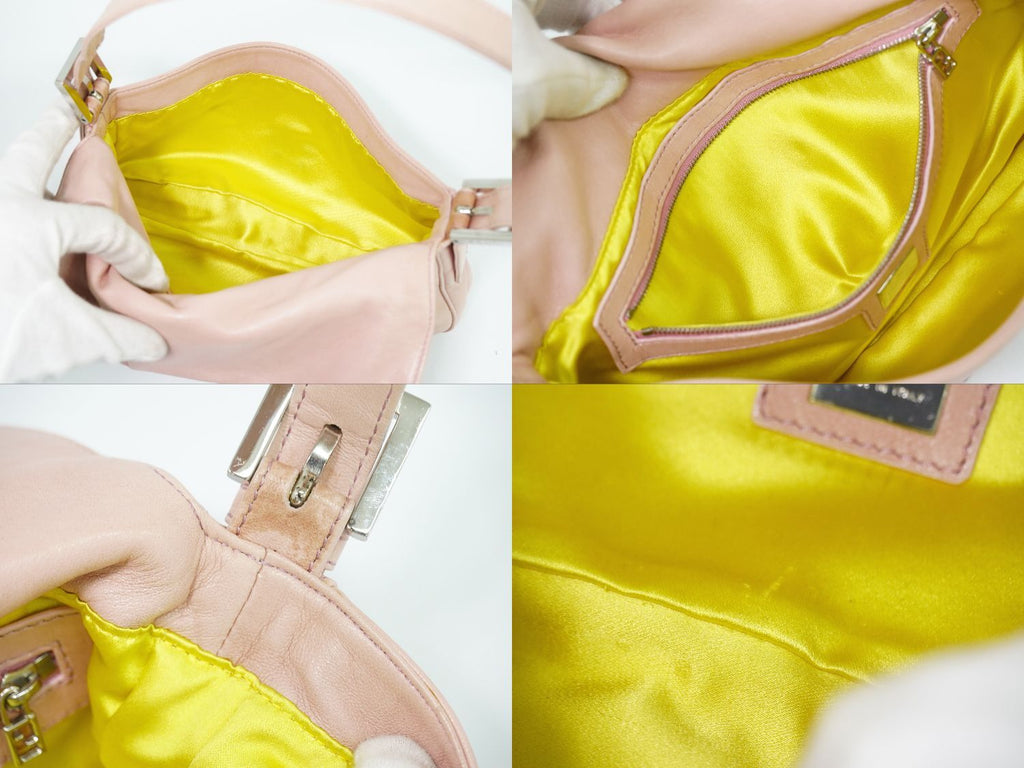 Fendi Mamma Bucket Shoulder Bag Leather Pink