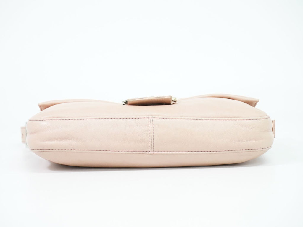 Fendi Mamma Bucket Shoulder Bag Leather Pink