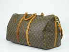 Louis Vuitton LV Keepall Bandouliere 60 Monogram 2-Way Boston Bag Brown