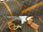 Louis Vuitton LV Keepall Bandouliere 60 Monogram 2-Way Boston Bag Brown