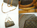 Louis Vuitton LV Keepall Bandouliere 60 Monogram 2-Way Boston Bag Brown