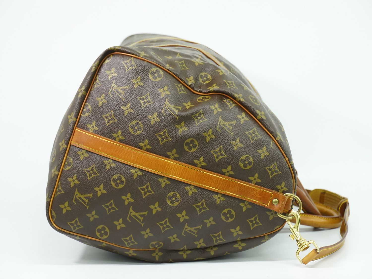 Louis Vuitton LV Keepall Bandouliere 60 Monogram 2-Way Boston Bag Brown