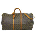 Louis Vuitton LV Keepall Bandouliere 60 Monogram 2-Way Boston Bag Brown