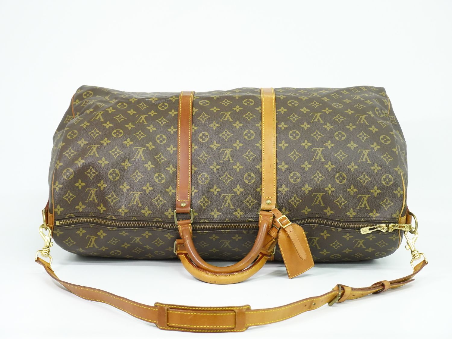 Louis Vuitton LV Keepall Bandouliere 60 Monogram 2-Way Boston Bag Brown