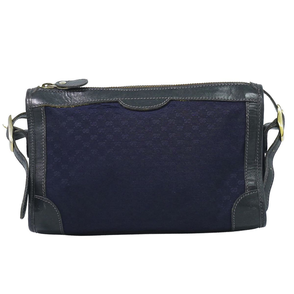 Gucci Vintage Micro GG Shoulder Bag Canvas Navy