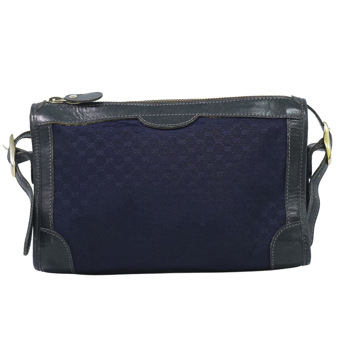 Gucci Vintage Micro GG Shoulder Bag Canvas Navy