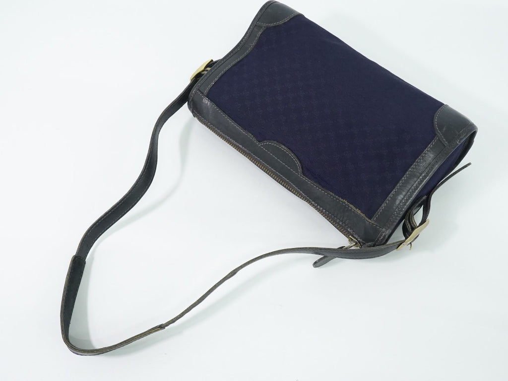 Gucci Vintage Micro GG Shoulder Bag Canvas Navy