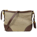 Prada Logo Jacquard Shoulder Bag Canvas Brown