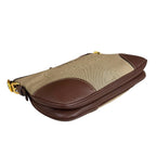 Prada Logo Jacquard Shoulder Bag Canvas Brown — view 6