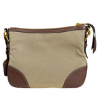 Prada Logo Jacquard Shoulder Bag Canvas Brown — view 3