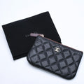 Chanel Classic Mini Pouch Stand CC Logo Caviar Leather