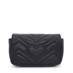 Gucci Shoulder Bag GG Marmont Super Black Leather Gold — view 2