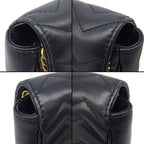 Gucci Shoulder Bag GG Marmont Super Black Leather Gold — view 8