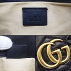 Gucci Shoulder Bag GG Marmont Super Black Leather Gold — view 6