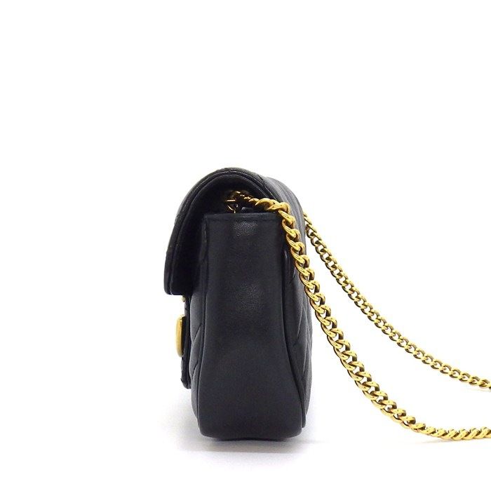 Gucci Shoulder Bag GG Marmont Super Black Leather Gold — view 3