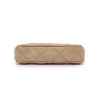 Saint Laurent Shoulder Bag Beige Double Zip Phone Pouch Leather Gold — view 4
