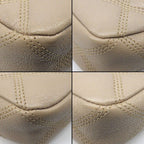 Saint Laurent Shoulder Bag Beige Double Zip Phone Pouch Leather Gold — view 7