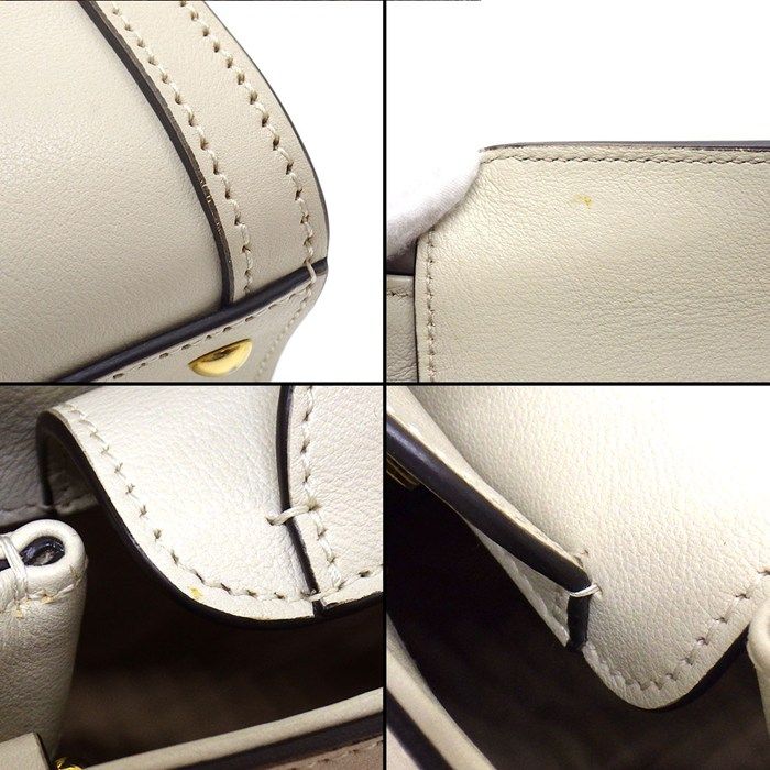 Gucci Shoulder Bag Diana Small Tote Ivory Leather Gold — view 9