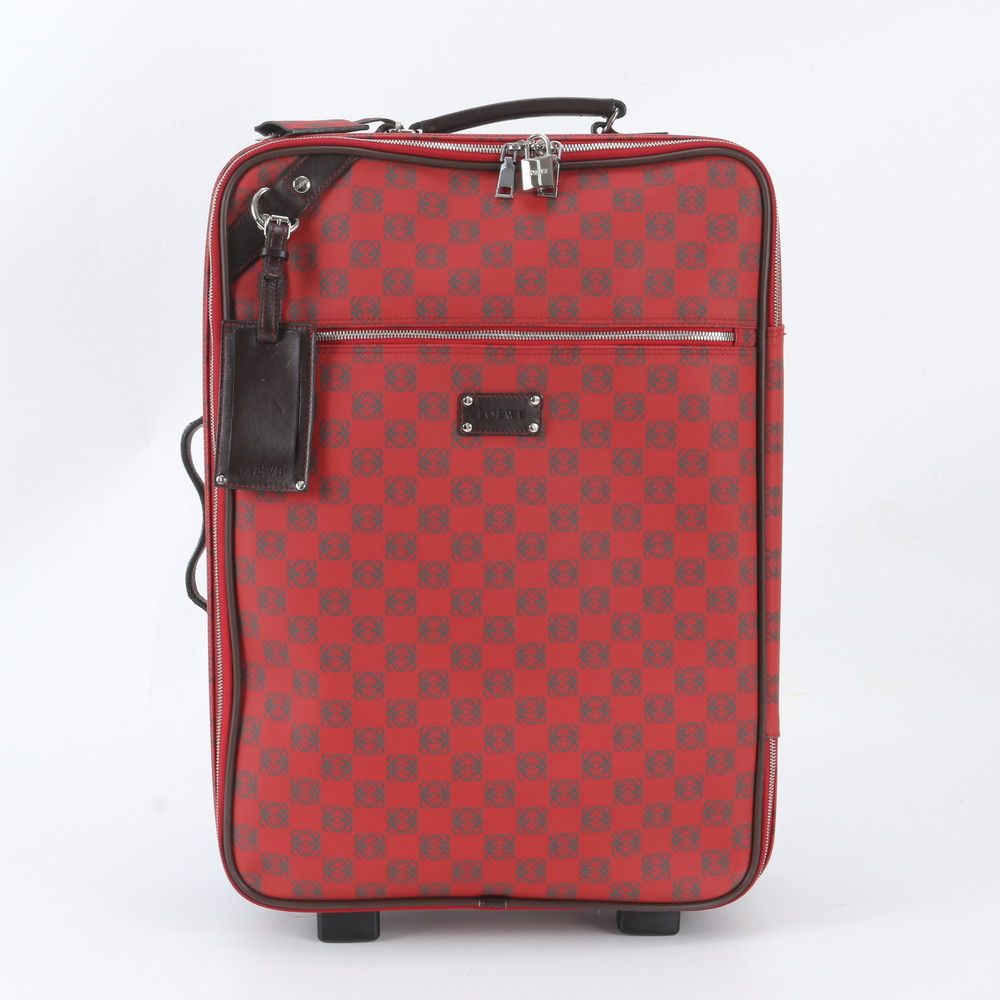 Loewe Anagram Repeat Leather Suitcase Carry Case Bag Trunk
