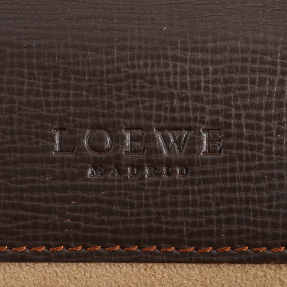 Loewe Anagram Leather Business Document Briefcase Brown — view 8