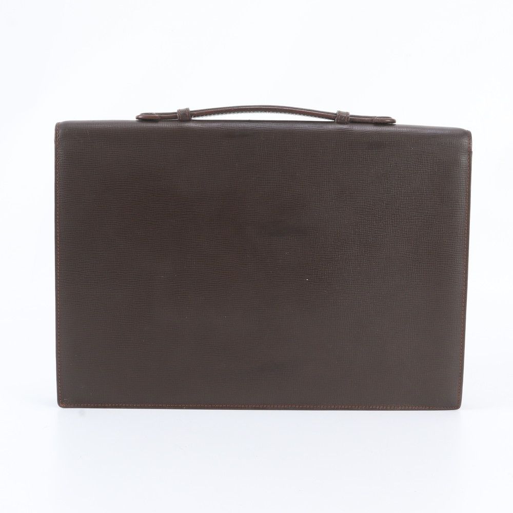 Loewe Anagram Leather Business Document Briefcase Brown — view 3