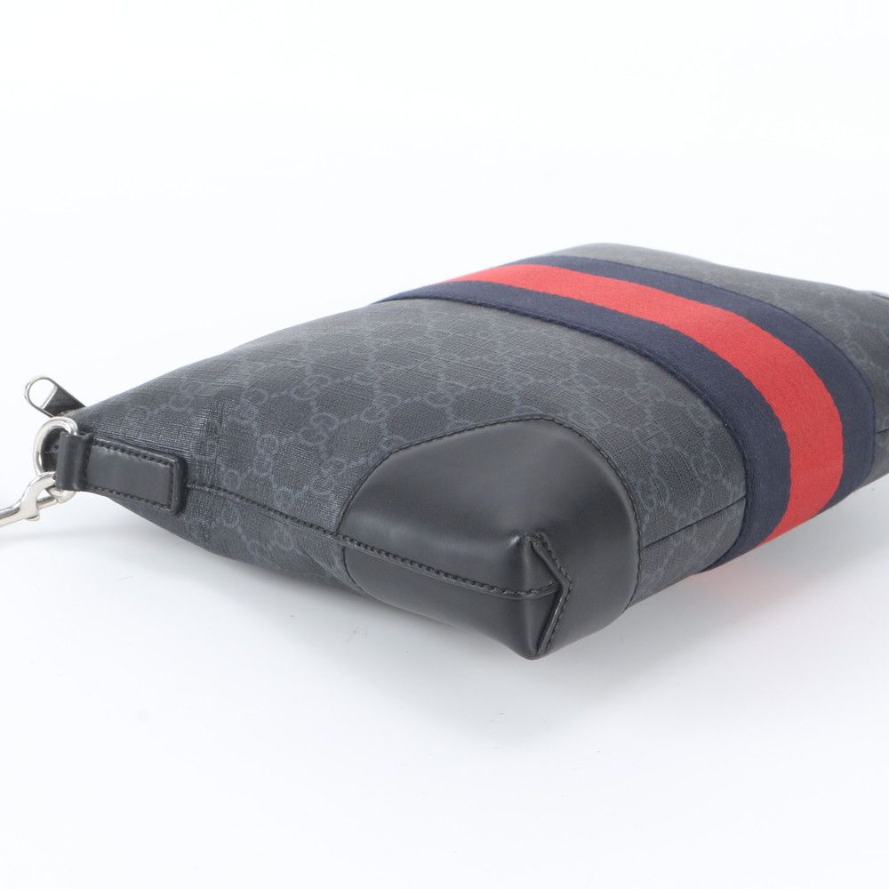 Gucci GG Supreme Sherry Line Leather Clutch Pouch Business — view 5