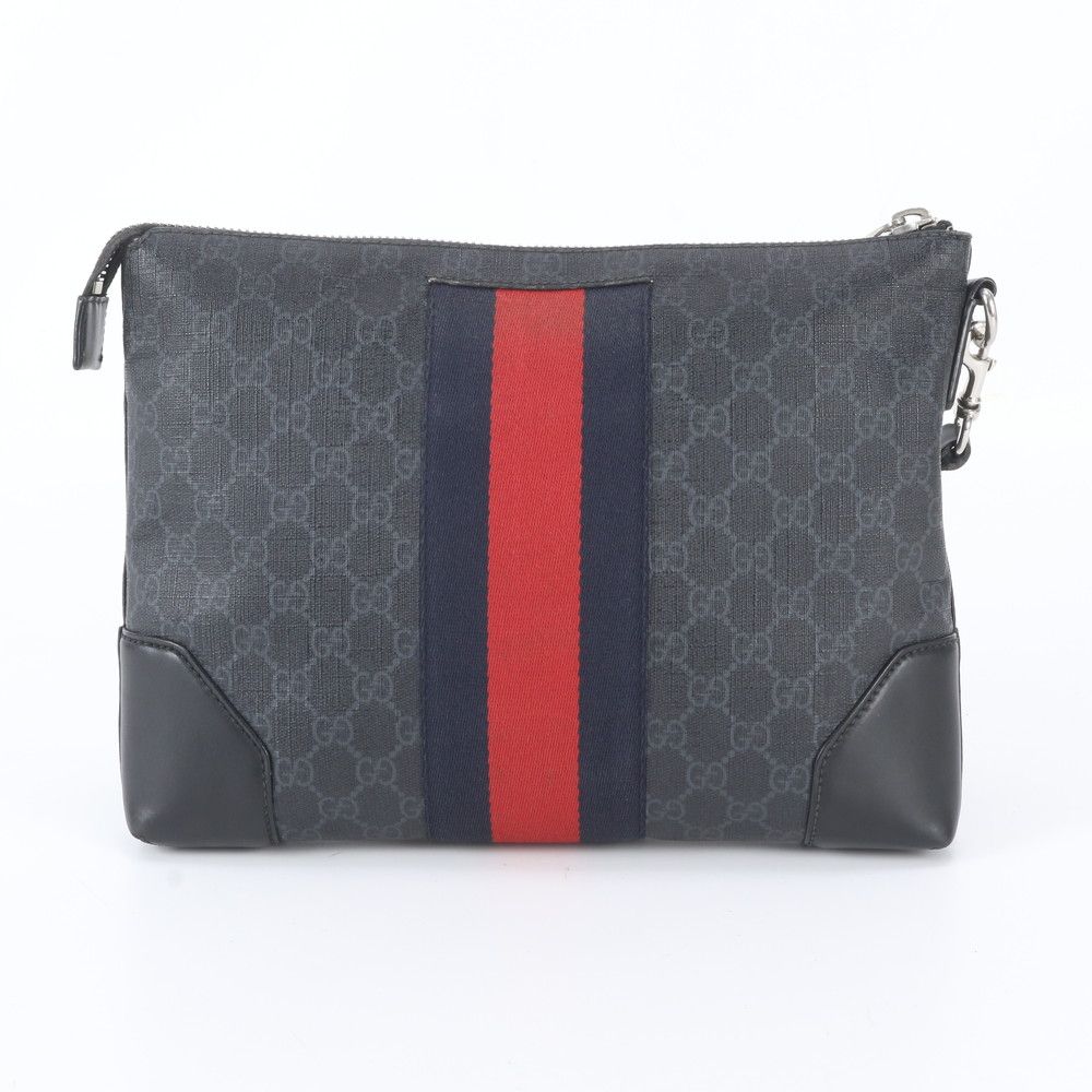 Gucci GG Supreme Sherry Line Leather Clutch Pouch Business — view 3